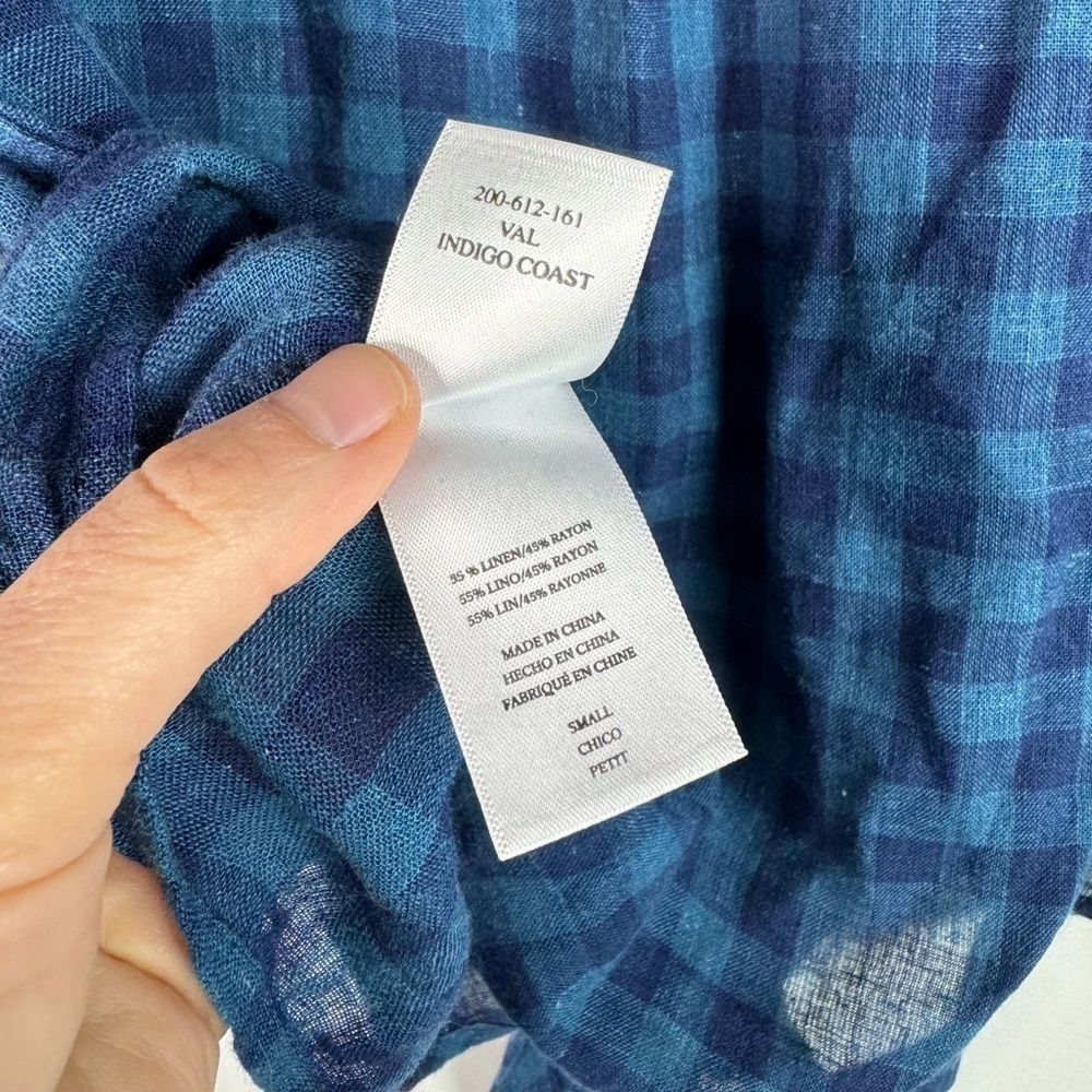 Rails Val Tie Front Shirt Linen In Indigo Coast Small - Picture 6 of 8